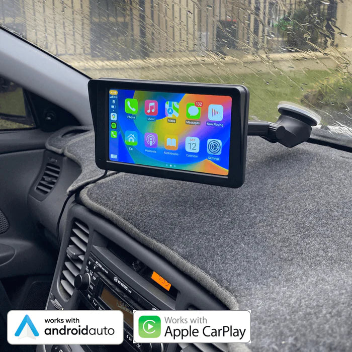 Universal Bluetooth Portable 7 Inch Touchscreen Car Display | Wireless Apple CarPlay & Android Auto